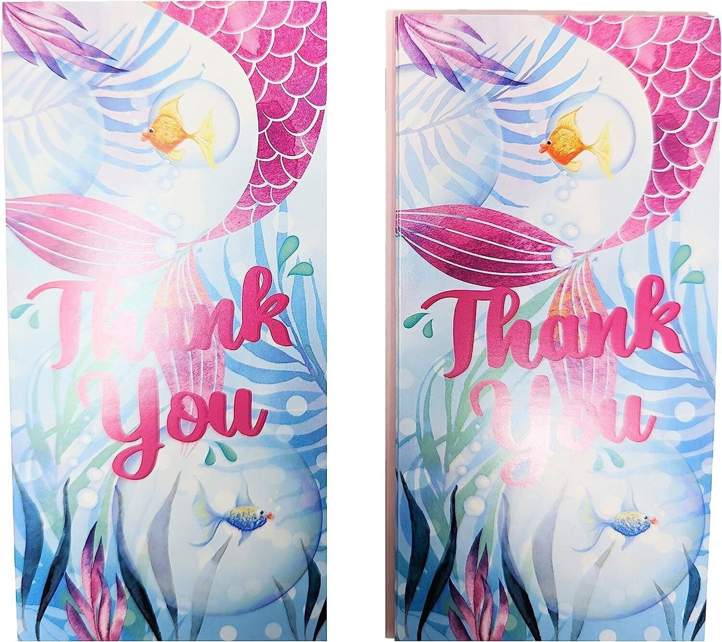 12 Thank You Cards with Envelopes - Mermaid