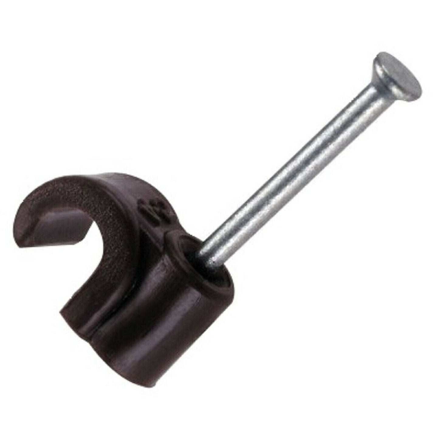 200 - 14mm Black Round Cable Clips - Hardened Extra Length Pin - 3.5cm