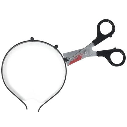 Scissors Through Head Headband - Halloween Weapon Headband - Horror accessory