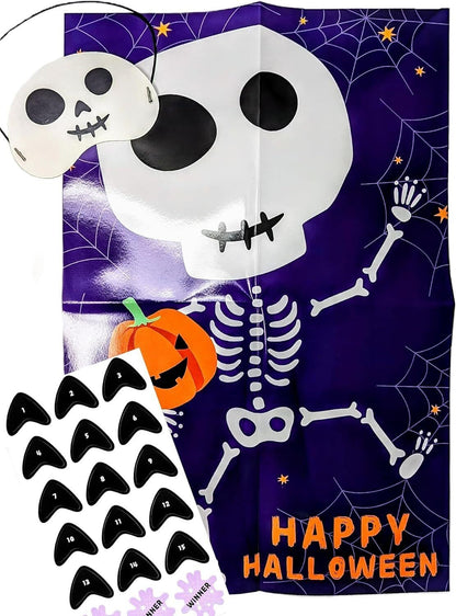 Halloween Party Game for Kids – Pin the Nose on the Pumpkin, Vampire or Skeleton