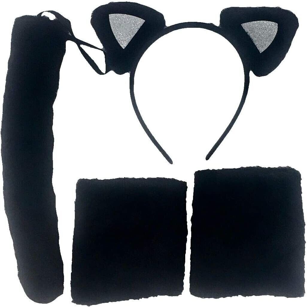 Cat Costume - 3 Piece: Ears, Tail and Fur Cuffs