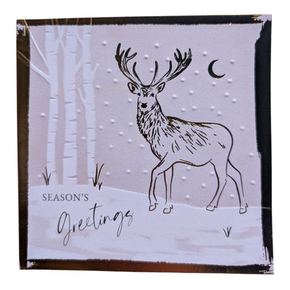 10 Christmas Cards with Envelopes – 14x14cm – Stag & Merry and Bright Designs