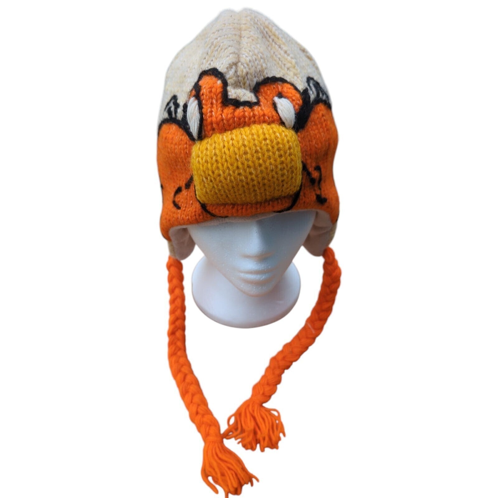 Hand Knitted 100% Wool & Fleece Lined Yosemite Sam Hat - One Size - Secret Santa