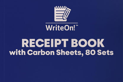 A6 Receipt Book with Carbon Copy – 80 Numbered Pages – Pre-Printed & Perforated – Portable Duplicate Pad for Business & Personal Use