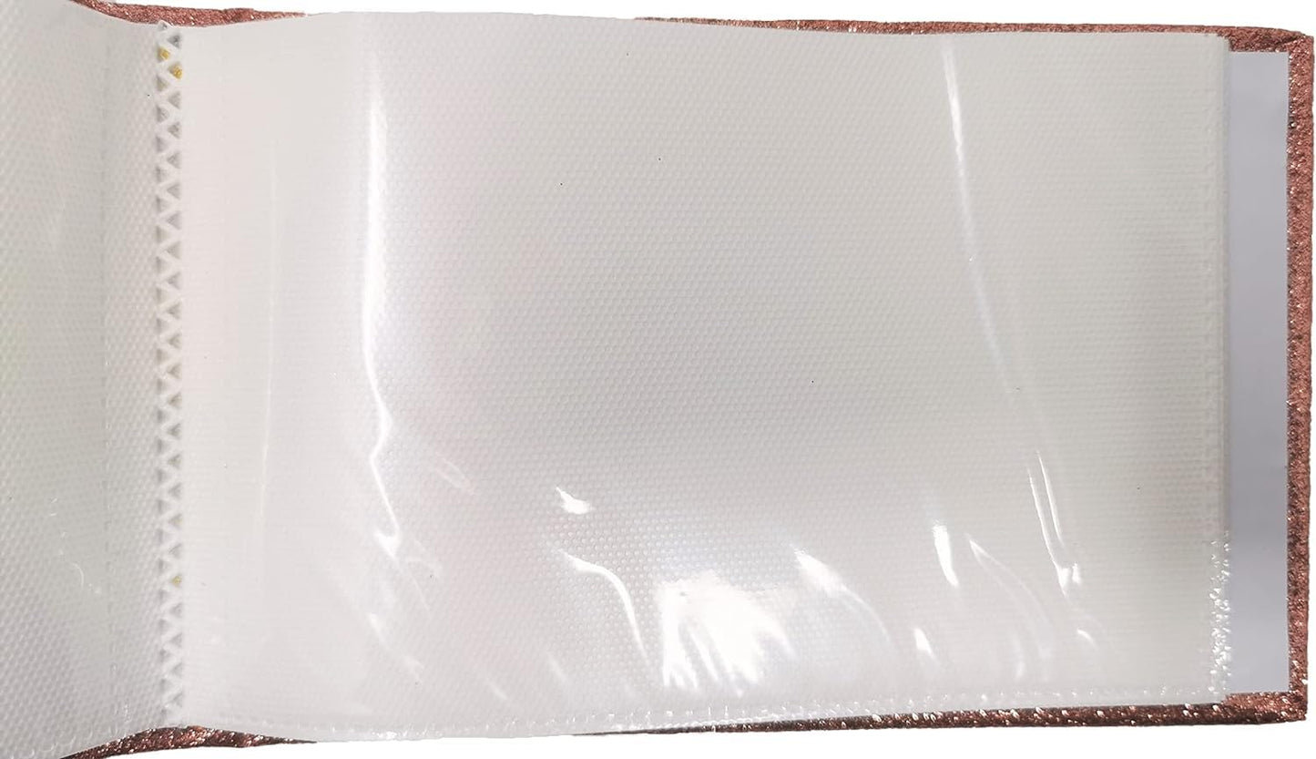 2 Pack Glitter Rose Gold Photo Albums – Holds 36 Photos Each – 6" x 4" – Slip-In Pockets