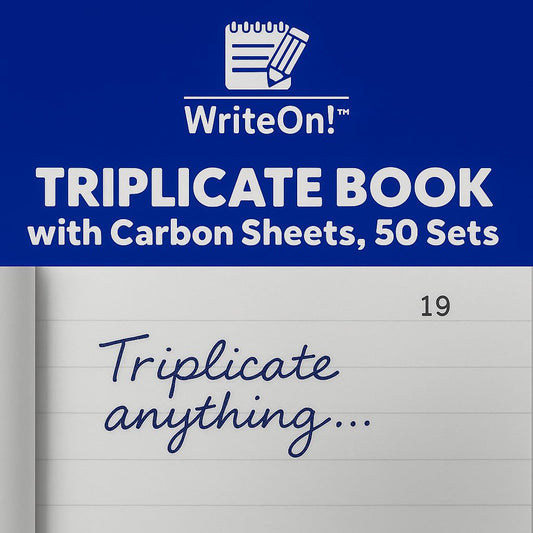 Half Size Triplicate Book with Carbon Sheets - Pages 1-50