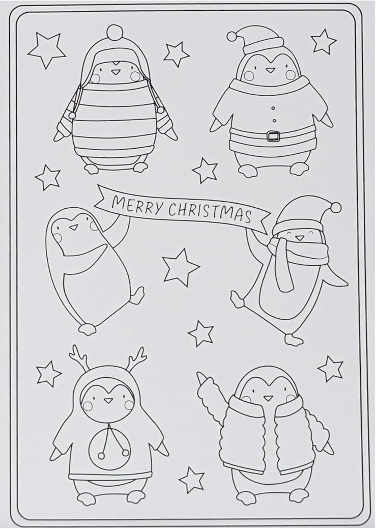 10 Colour Your Own Christmas Cards with Envelopes – Fun DIY Festive Greeting Card Set for All Ages – A6 Size