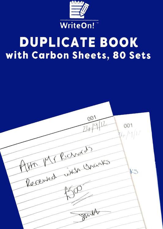(2 Pack) A5 Duplicate Book with Carbon Sheet – 1-80 Page Full-Size | Ideal for Invoices, Sales & Record Keeping