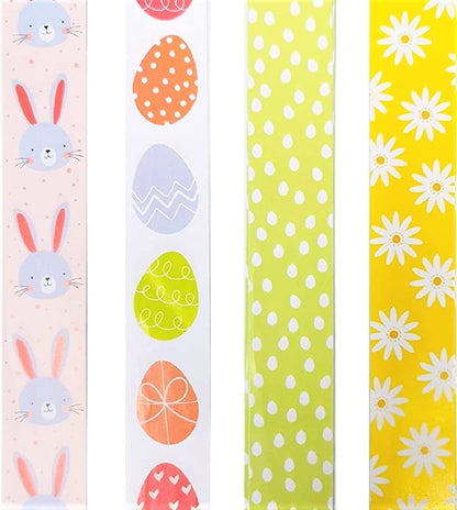 YLAB 80 Easter Paper Chain Decorations – Colourful Bunny, Egg & Flower Designs – Easy Peel & Seal Assembly – Craft – Fun Spring & Easter Decor for Home, Classroom & Parties