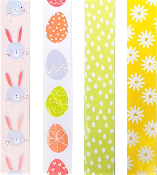 YLAB 80 Easter Paper Chain Decorations – Colourful Bunny, Egg & Flower Designs – Easy Peel & Seal Assembly – Craft – Fun Spring & Easter Decor for Home, Classroom & Parties