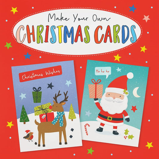 Make Your Own Christmas Cards Kit for Kids – 6 DIY Cards with Envelopes, Stickers & Pop-Out Decorations – Ages 3+