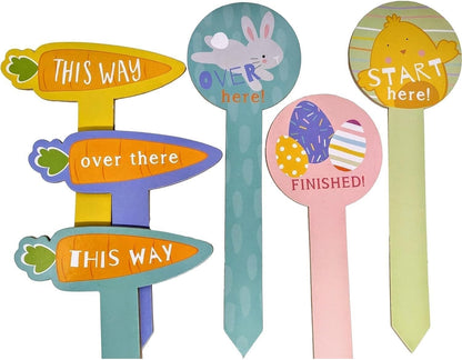 YLAB - Easter Egg Hunt Sign Kit - 6 Wooden Signs