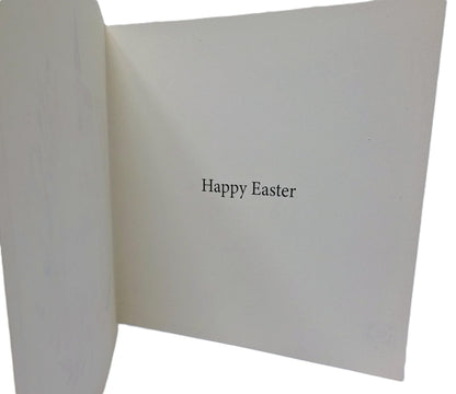 8 Happy Easter Cards with Envelopes – Colourful Easter Egg & Spring Flowers Designs – Premium Quality 210 GSM Cardstock – 12x12cm – Ideal for Family, Friends & Colleagues – Designed in the UK