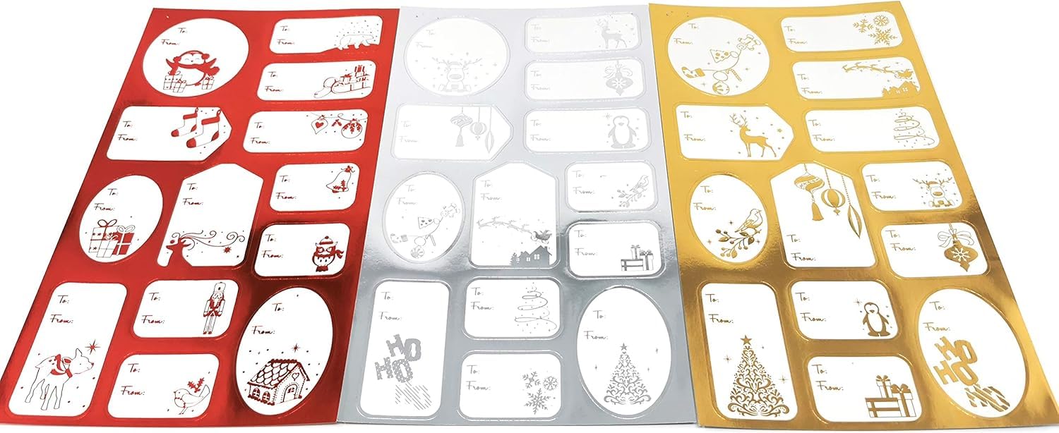 2x 20017 150 RED GOLD SILVER LABELS