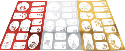 2x 20017 150 RED GOLD SILVER LABELS