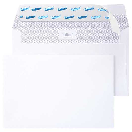 100 Premium White C6 Envelopes – Peel & Seal – 80gsm – Security Printed Interior – Fits A5 Folded/A6 Cards