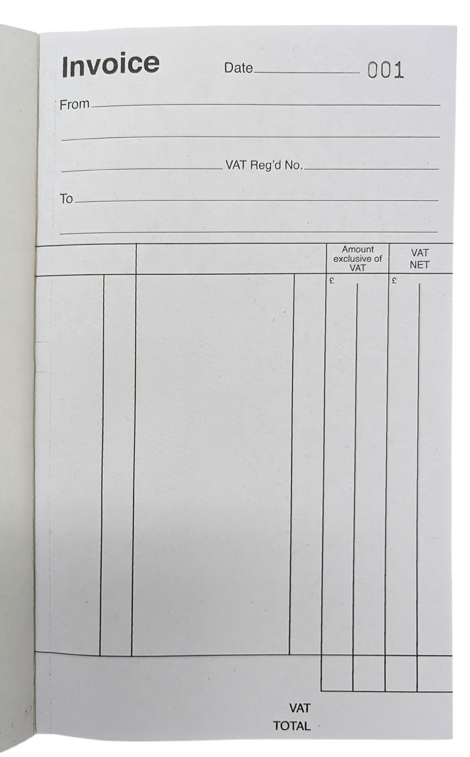 A5 Invoice Book with Carbon Sheet – 1–80 Numbered Pages – Pre-Printed Layout for Businesses & Freelancers