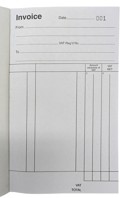 A5 Invoice Book with Carbon Sheet – 1–80 Numbered Pages – Pre-Printed Layout for Businesses & Freelancers