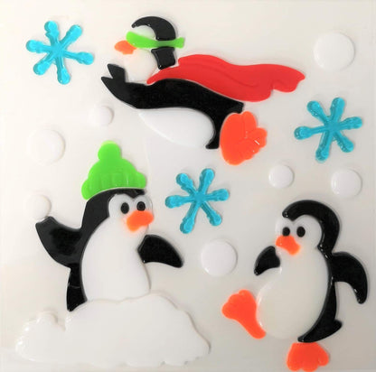 Christmas Window Stickers, 4 Sheets, Christmas Gel Clings (Design 2)