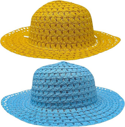 Easter Bonnet Kit for Boys & Girls – 89-Piece Craft Set with 2 Hats (Yellow & Blue), Foam & Felt Stickers, Glitter Eggs – DIY Easter Crafts for Kids