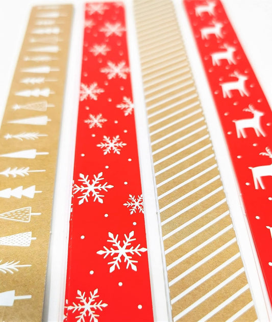 240 Christmas Kraft Paper Chains - 3 Packs of 80 - Easy to Assemble: Peel and Seal