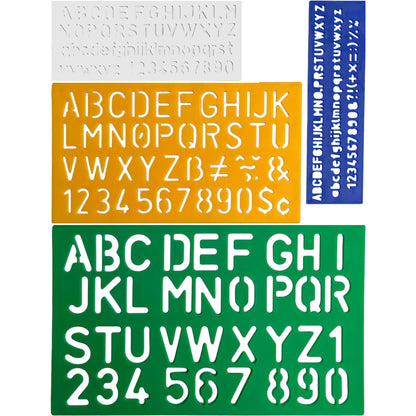 4-Piece Alphabet & Number Stencil Set – Multi-Sized Plastic Letter & Number Templates for Crafts & Learning