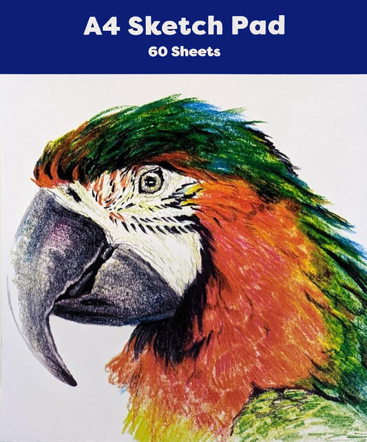 A4 Sketch Pad – 60 Sheets of 80gsm White Cartridge Paper – Drawing & Sketching Pad for Artists, Students & Hobbyists
