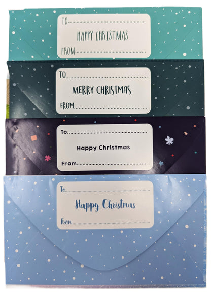 8 Christmas Money Envelopes – Cash & Gift Card Holders – Festive Designs for Kids, Boys & Girls – Santa, Snowman, Reindeer – 16 x 9 cm – Voucher Wallets with to/from Labels – Pack of 8