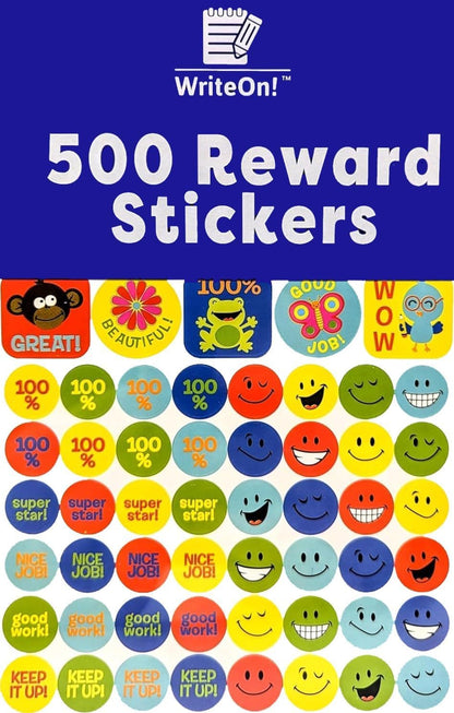 6528 Reward Stickers for Kids – Assorted Motivational Stickers for Teachers, Parents & Students – Smiley Face Stickers, Praise & Behaviour Chart Stickers in Booklet – 1.4cm & 2.5cm Sizes