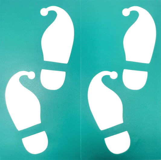 Elf Footprint Stencils – Reusable Plastic Christmas Decoration – Naughty Elf Trail Templates for Flour, Glitter, Snow Spray