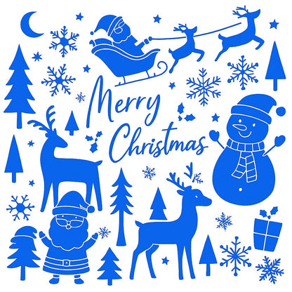 6 Christmas Snow Spray Stencils – Reusable 30 x 22 cm Plastic Window & Mirror Templates – 6 Festive Designs for Seasonal Decorating