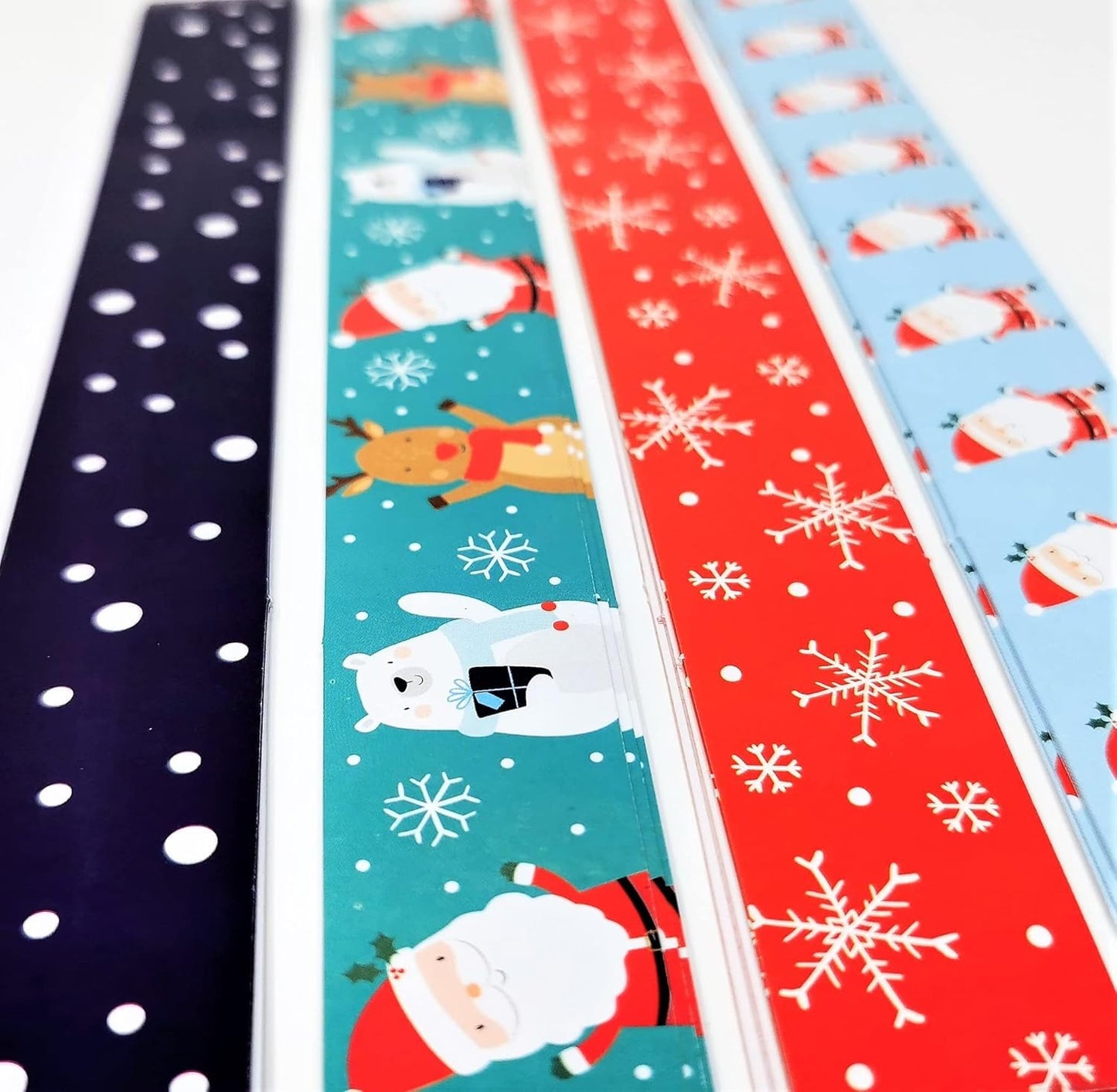 240 Christmas Cute Paper Chains - 3 Packs of 80 - Easy to Assemble: Peel and Seal