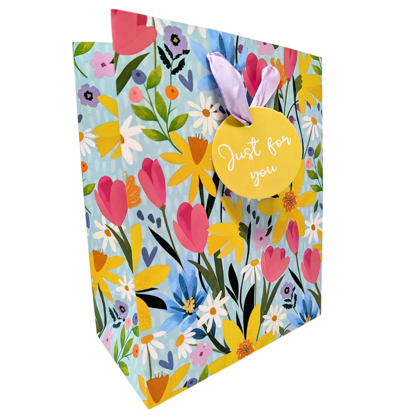 Set of 2 Luxury Floral Gift Bags – Medium 23 x 18 x 10.2cm – Elegant Spring Designs with Ribbon Handles – Reusable Gift Bags for Easter, Mother’s Day, Birthdays & Special Occasions
