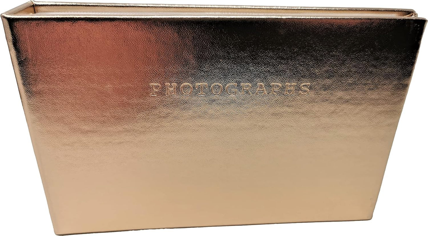 2 Pack Gold Photo Albums – Holds 36 Photos Each – 6" x 4" – Slip-In Pockets