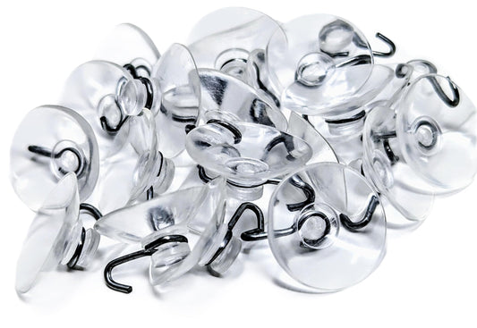 24 Strong Suction Cup Hooks – 2cm | Transparent, Reusable Hooks for Glass Windows, Bathroom Mirrors, Tiles & Doors | No Drilling, Easy Installation, Residue-Free Removal