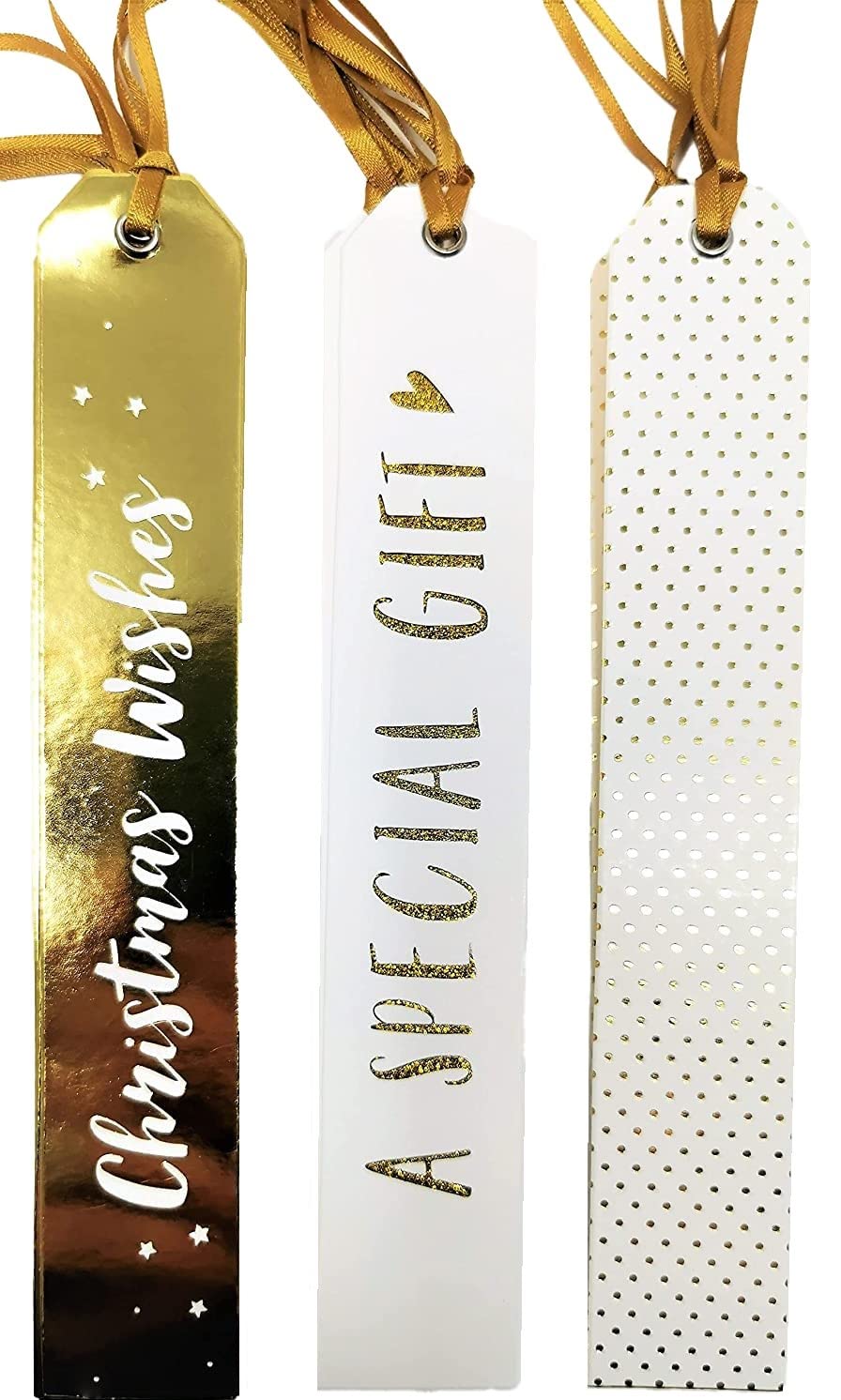 Long Tags, 12 Gold Gift Tags