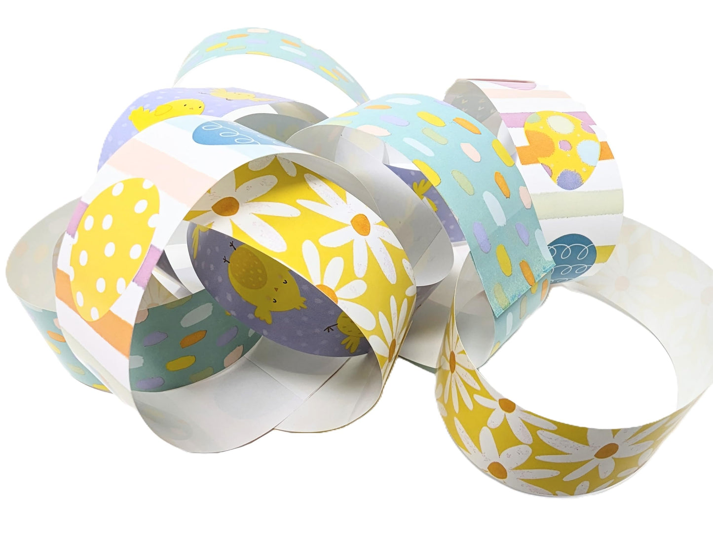 80 Easter Paper Chains – Peel & Seal – Fun & Easy DIY Easter Decorations – No Glue Required – Spring-Themed Craft Kit for Kids & Adults