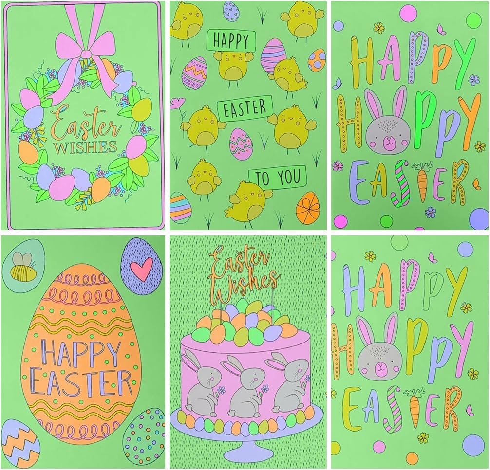 10 Colour Your Own Easter Cards with Envelopes – Kids Colouring Activity | Eco-Friendly Packaging | Fun Craft