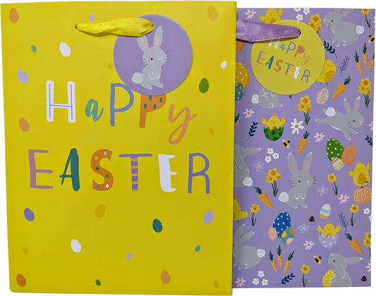 2 Luxury Easter Gift Bags - Medium: 23x18x10.2cm