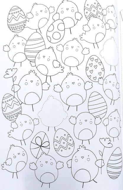 (2 Pack) Easter Colouring Book & Sticker Book - A4, 48 Pages - FSC Certified