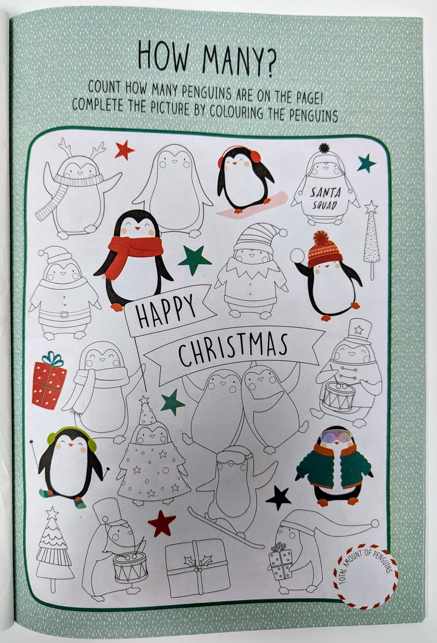 Christmas Activity Book for Kids – 20 Pages of Colouring, Puzzles, Stickers & Crafts (A4, Eco-Friendly)