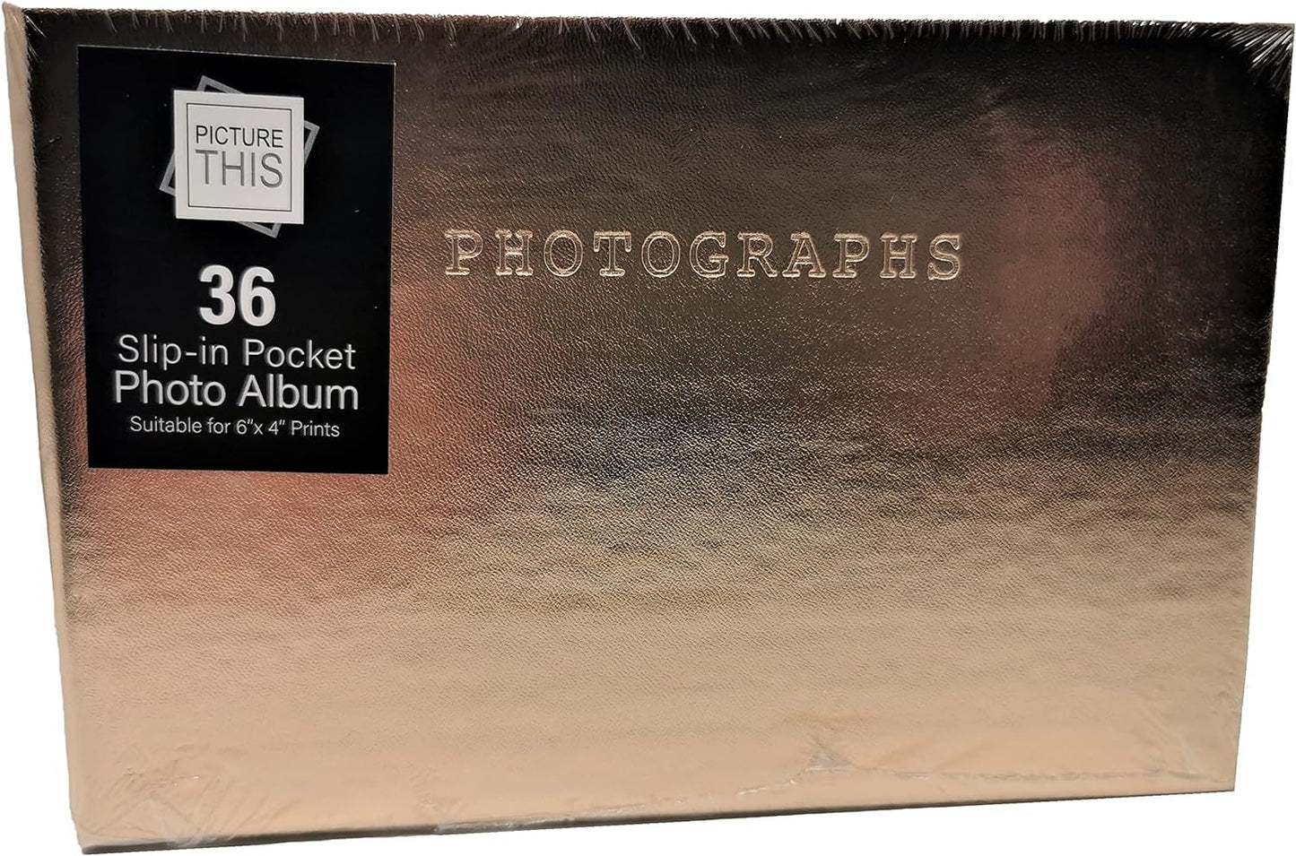 2 Pack Gold Photo Albums – Holds 36 Photos Each – 6" x 4" – Slip-In Pockets