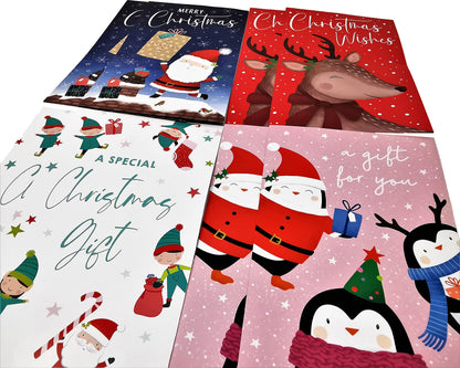 8X Christmas Money Envelopes - Cash Holders - Festive Characters - Kids/Boys/Girls