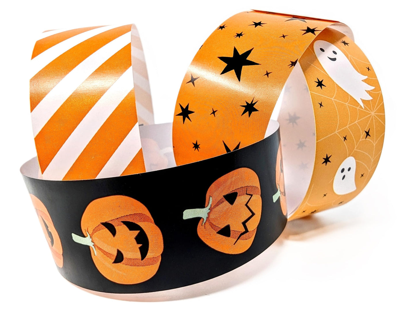 🎃 Halloween Paper Chains – 80 Peel & Seal Strips – Pumpkin, Ghost, Stars & Stripes Designs