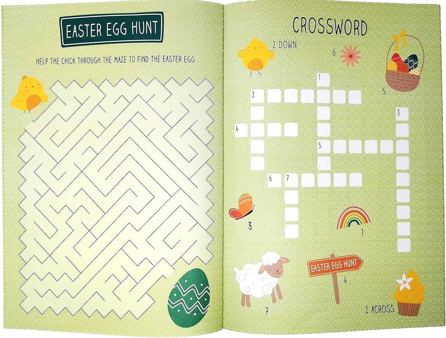 (2 Pack) Easter Activity Book for Kids – A4 Fun & Educational Puzzle Book with Stickers | 20 Pages of Games, Crafts & Colouring | FSC Certified