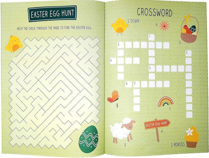 (2 Pack) Easter Activity Book for Kids – A4 Fun & Educational Puzzle Book with Stickers | 20 Pages of Games, Crafts & Colouring | FSC Certified