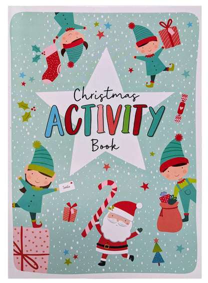Christmas Activity Book for Kids – 20 Pages of Colouring, Puzzles, Stickers & Crafts (A4, Eco-Friendly)