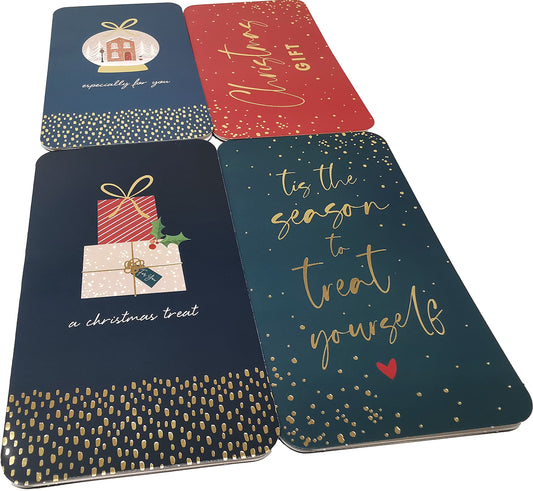 4 Glam Christmas Money Wallets with Red Envelopes – Festive Holders for Cash, Gift Cards & Vouchers (16 × 9 cm)