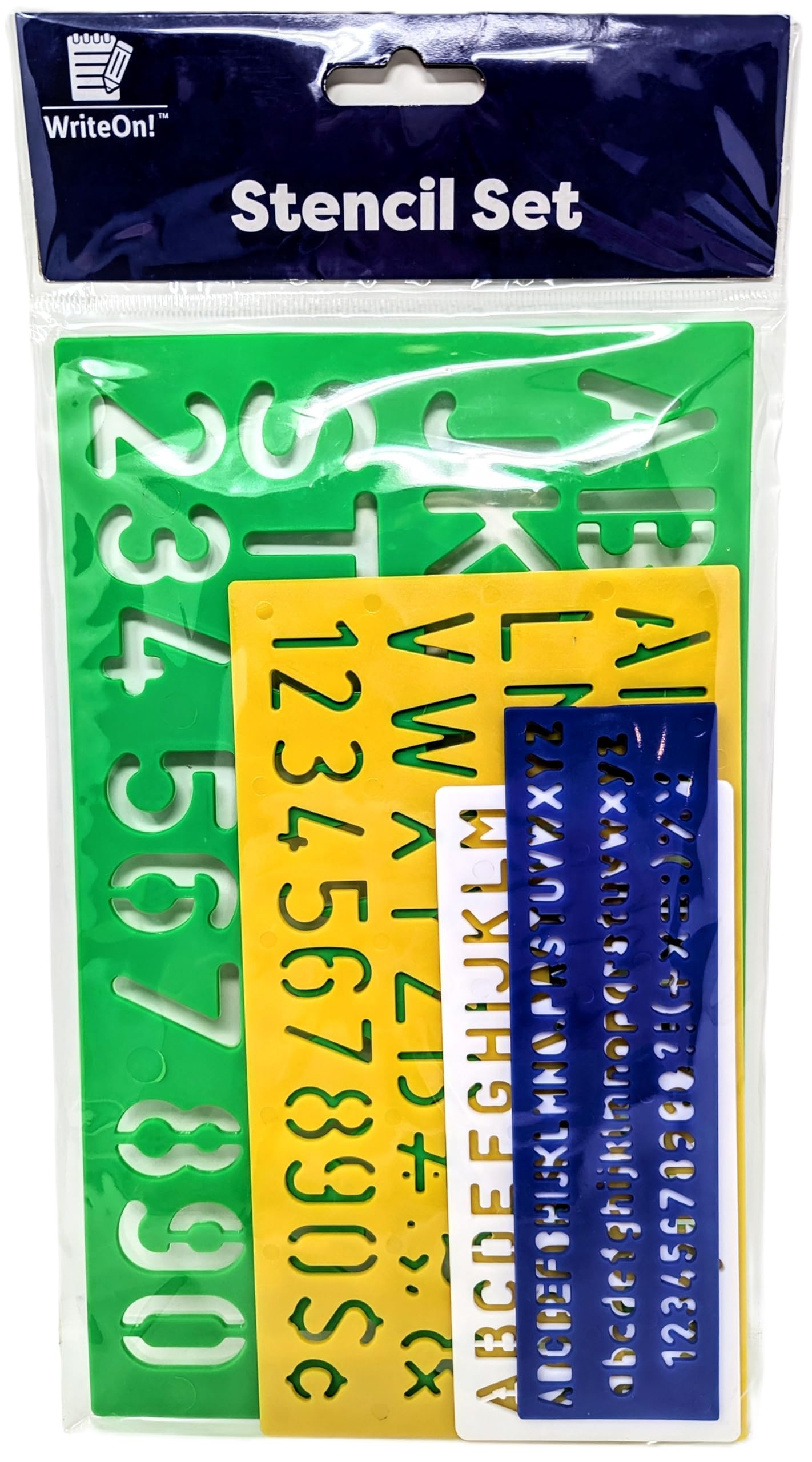 4-Piece Alphabet & Number Stencil Set – Multi-Sized Plastic Letter & Number Templates for Crafts & Learning