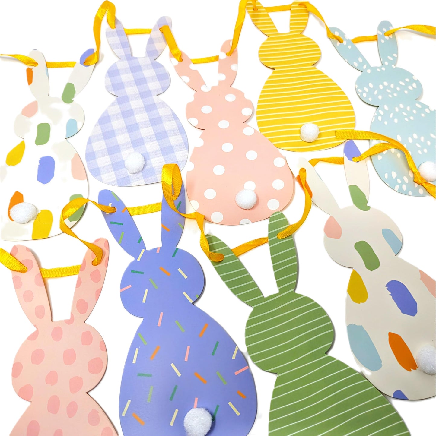 Easter Bunny Bunting – 2M Pre-Threaded Double-Sided Garland | Cute Easter Decorations for Egg Hunts, Parties & Home Décor